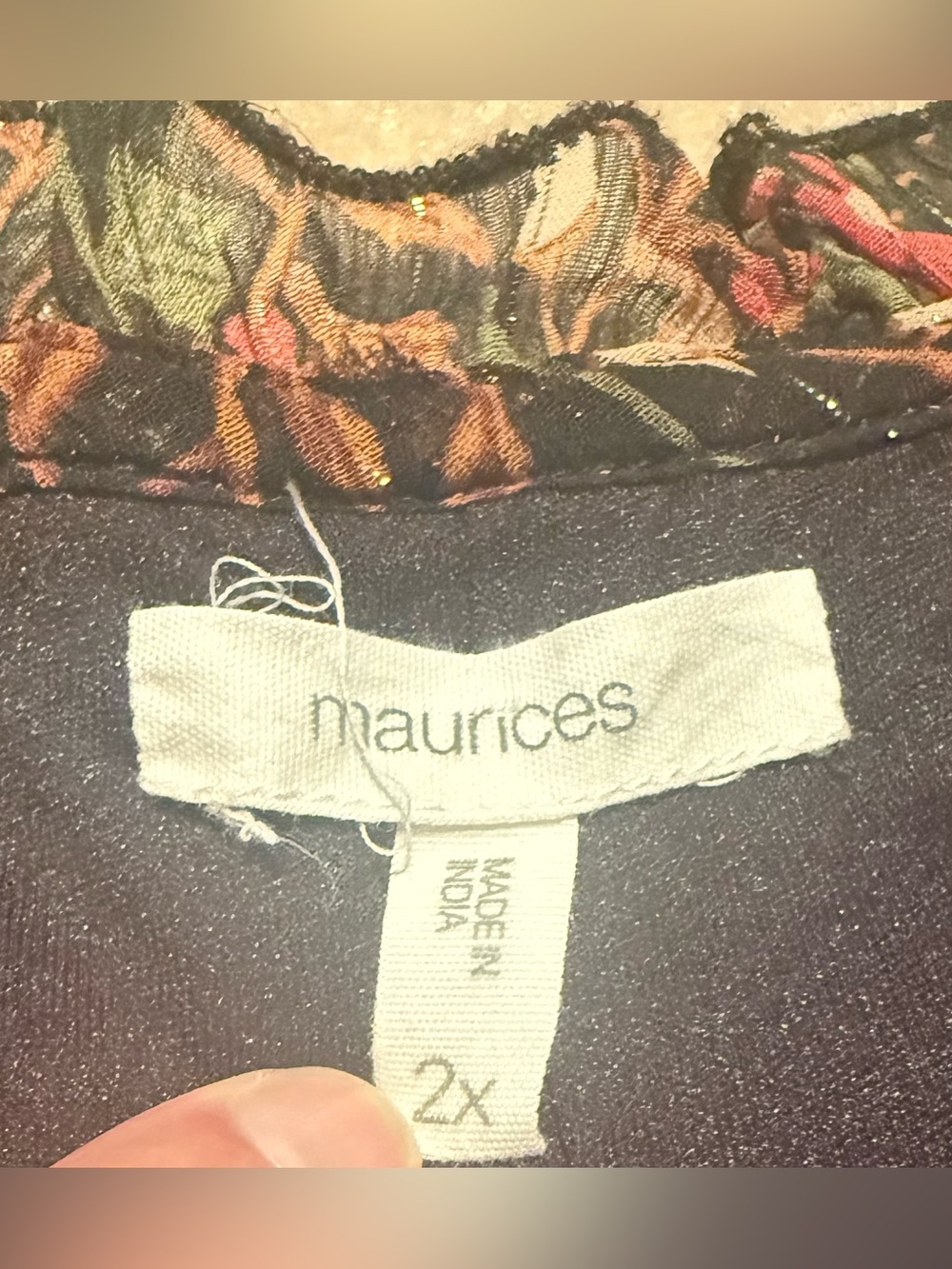 MAURICES Floral Peasant Tie-Neck ruffle Top 2X - Picture 7 of 8